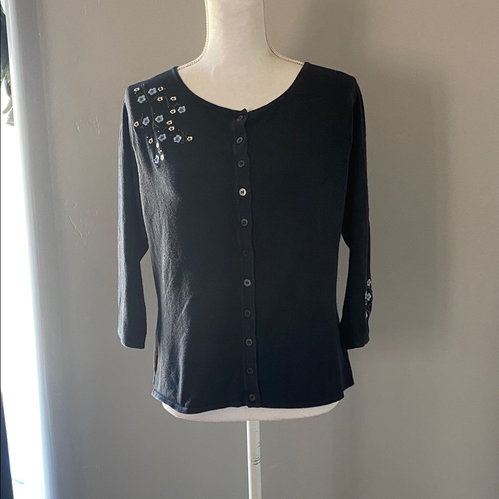 Kathy Ireland Black Silk Blend Top